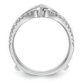 thumbnail image 2 of 14K White Gold Ring Band Wedding Diamond Round Guard, Size 8, 2 of 7