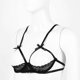 thumbnail image 4 of Womens Open Cups See Through Sheer Lace Sexy Bra Lingerie Back Tie Up Adjustable Spaghetti Shoulder Straps Underwired Bra Top, 4 of 5