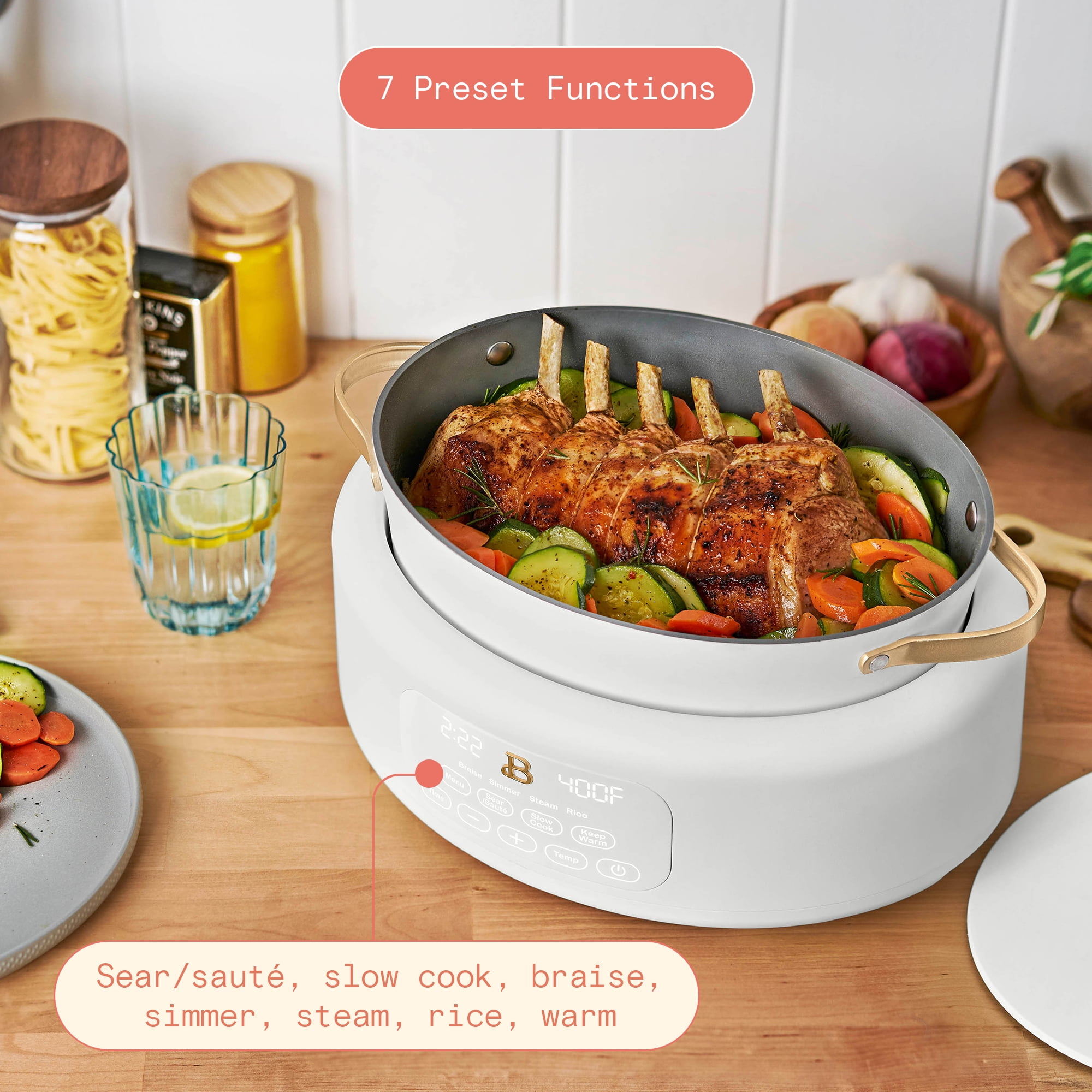 Beautiful Drew Barrymore 10-in-1 Electric Multi Cooker – White Icing