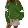 thumbnail image 2 of DAFPZW Women's Crewneck Sweatshirts Long Sleeve Pullover Striped Tops Casual Loose Fall Shirts, 2 of 5