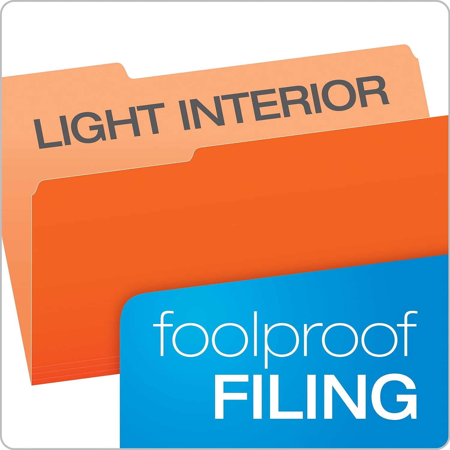Pendaflex Interior File Folders 1/3 Cut Top Tab Legal Orange 100/Box 435013ORA