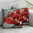 thumbnail image 3 of BANET Throw Pillow Covers, White Red Grey Pillow Covers Set of 2, Cushion Covers, Botanical Flower Decorative Square Pillow Cases Gift 18x18in, 3 of 7