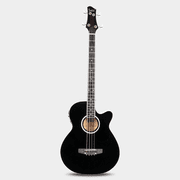 Tcbosik Full Size Acoustic Electric Bass Guitar Beginner Kit, 4 Strings Electric Acoustic Bass Guitar with Equalizer, Bag, Cable, Wrench, Strap, Plectrum, Black