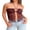 Dark Brown, variant on Gupgi Women Lace Tube Top Off Shoulder Sleeveless Backless Bandeau TopSee Through Front Split Ruched Tie Up Crop Tops