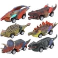 thumbnail image 4 of Modelo de dinosaurio, coche de juguete con retroceso, vehículo de cuatro ruedas, juguete para niños, regalo para bebé (6 uds), 4 of 8