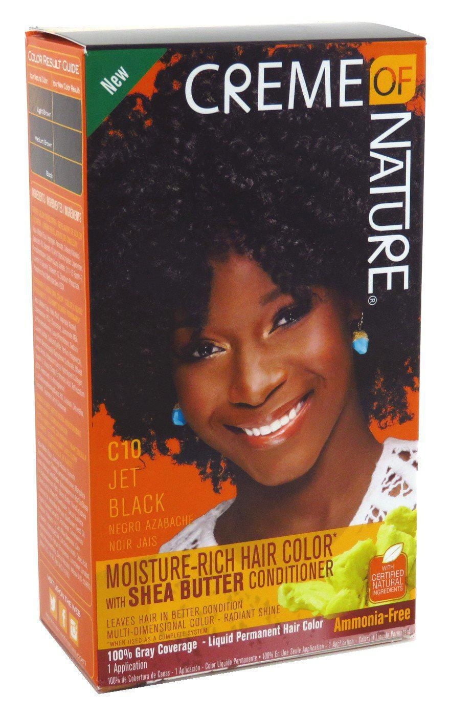 Crème de la nature Moisture Rich Hair Color With Shea Butter - Jet Black C10 c10 noir de jais