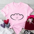 thumbnail image 2 of Posijego T-Shirts Graphiques Cœur pour Femmes Saint-Valentin Manches Courtes T-Shirts d'Été Mignons Col Rond Décontractés, 2 of 4