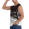thumbnail image 3 of Fotbe Piano Keys With Musical Notes Men's Camiseta sin Mangas Estampada para Hombres, Playera Casual para Gimnasio, Entrenamiento, Playa-XX-Large, 3 of 7