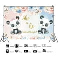 thumbnail image 2 of Panda Baby Shower Backdrop Pink Blue Flowers Panda Bear Gender Reveal Party Banner Decors Boy or Girl He or She What Will Baby Be Background Pregnancy Party Supplies Photo Shoot Props, 2 of 5