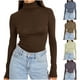 thumbnail image 1 of RKSTN Women's Mock Neck Long Sleeve Tops Oversized Turtleneck Slim Thermal Tight Underwear Long Sleeve T Shirts Womens Casusal Solid Plus Size Base Layer Loose Comfy Tees Shirt Fall Spring Clothes, 1 of 8