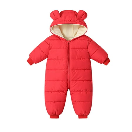 

Baby Girls Boys Warm Hooded Snowsuit Jumpsuit Down Coat Romper Padded Outwear Jacket Snow Wear