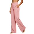 thumbnail image 5 of Women's Wide Leg Yoga Dress Pants Stretch Casual Work Slacks | High Waisted Tummy Control Workout Pants with Pockets Business Casual Trousers Pink XL, 5 of 7