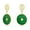 Gold-Tone, variant on Womens Asian Style Chinese Symbols of Good Fortune Green Jade Drop Earrings .925 Sterling Silver