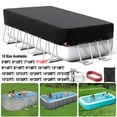 thumbnail image 1 of SHELTUSE 7x13FT Rectangular Pool Cover for Above Ground Pool, Solar Oval Pool Cover Protection with Steel Rope, Ideal for Rectangular/Oval Frame Pool Waterproof & UV-Resistant, Black, 1 of 7