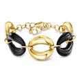 thumbnail image 3 of Ross-Simons Italian Black Enamel and 18kt Gold Over Sterling Oval-Link Bracelet, Women's, Adult, 3 of 5