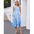 thumbnail image 4 of Zeagoo Summer Casual Dresses for Women Sleeveless Midi Dress Swing Tank Sundress Pleated Tshirt Dress with Pockets, 4 of 6