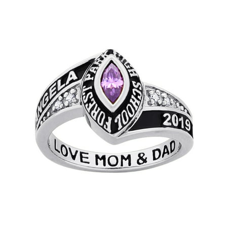 Personalized Women's Celebrium Marquise Birthstone and CZ Class (Best Looking Class Rings)