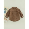 thumbnail image 3 of Franhais Toddler Boys Jean Jacket, Solid Color Turn-Down Collar Long Sleeve Button-Up Denim Jacket, 3 of 7