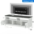 thumbnail image 5 of Uforic Farmhouse LED TV Stand with Power Outlet, Media Entertainment Center Console for 75 Inch TV, Black and White, 5 of 9