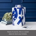 thumbnail image 3 of Mikasa Blue & White Ceramic Ginger Jar, 6"x11" - Square Storage Jar With Brushstroke Design, Bold Style For Kitchen Countertops, Entryway Tables, Desks, Decorative Kitchen Storage, 3 of 6