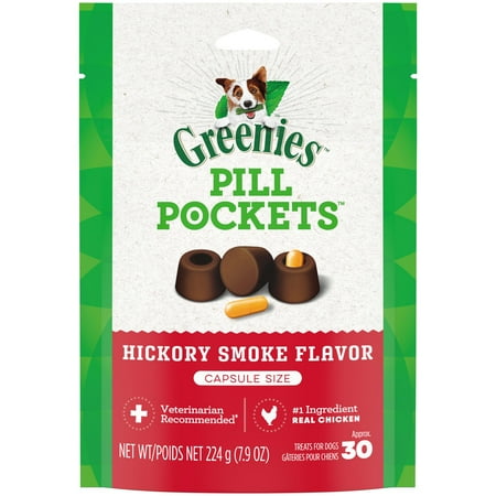 UPC: 0642863101274 | GREENIES PILL POCKETS for Dogs Natural Soft Dog Treats  Hickory Smoke Flavor  30 ct Capsule Size