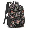 thumbnail image 2 of Mushroom and Moon Black Pattern 17" School Backpacks for Teens,Waterproof Oxford Fabric,S-Shape Padded Straps for School,Travel,Hiking,Camping, 2 of 6