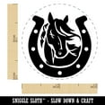 thumbnail image 2 of Horse in Horseshoe Self-Inking Rubber Stamp Ink Stamper - Green Ink - Mini 1/2 Inch, 2 of 7