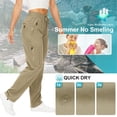 thumbnail image 3 of Pantalones de senderismo Toomett 6608 para mujer, secado rápido, UPF 50+, color caqui L, 3 of 8