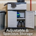 thumbnail image 2 of Sunnydaze Versatile Plastic Storage Cabinet with Adjustable Shelf - Gray with Charcoal Trim - 34.5", 2 of 10