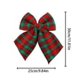 thumbnail image 4 of 1 PC Red Green Plaid Christmas Bow, 30 x 25 cm Wired Ribbon Bow for Tree, Wreath, Garland, Door, Mantel & Holiday Decor, 4 of 7