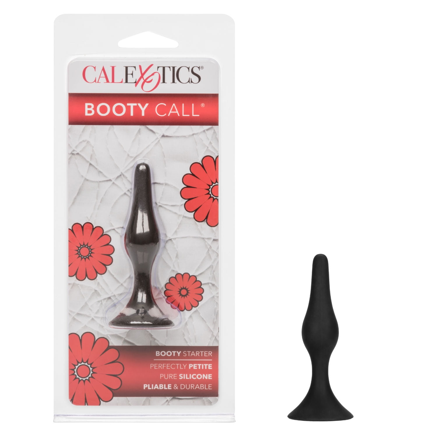 CalExotics Booty Call Starter Pliable Flanged Suction Cup Base Anal Probe - Black