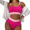 thumbnail image 2 of ylioge Womens Swimsuits Tankini Separates Two Piece High Waisted Bathing Suits Ladies Trendy Color-Block Stretchy Sleeveless Beach Swimsuit, 2 of 6