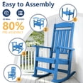 thumbnail image 6 of FOOWIN Patio Slat Rocking Chair Set of 2, HDPE Plastic Weather Resistant Porch Rocker, Pacific Blue, 6 of 10