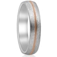 thumbnail image 2 of Pompeii 5mm 14k Rose Gold Two Tone Mens Brushed Wedding Band (,), 2 of 3