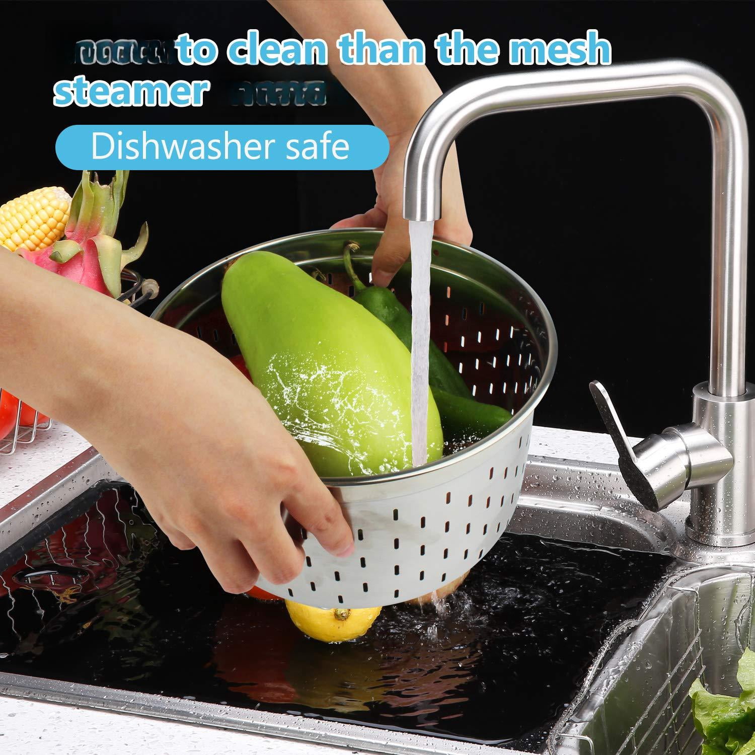 Steamer Basket For Instant Pot Pressure Cooker  Accessories Set Compatible With 5/6/8 Qt Instapot -18/8 Stainless Steel Strainer Insert Silicone Handle Divider Egg Rack 6 Quart