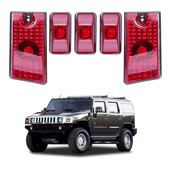 Cab Marker Light 5 Pack Red Cab Marker Clearance Roof Running Covers fit for 2003-2009 for Hummer H2 SUT SUV