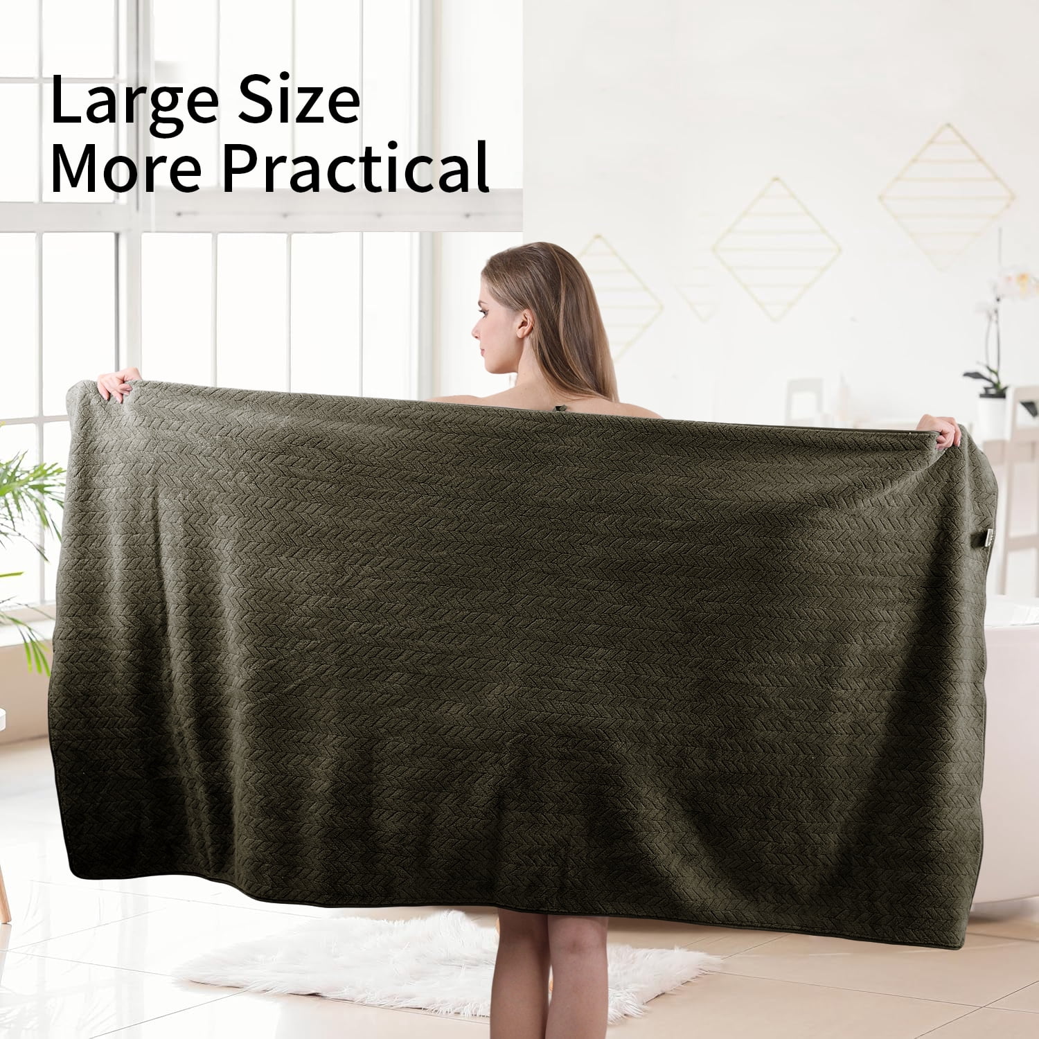 Beartech 3 Pack Microfiber Bath Towel Set Soft & Quickly Dry Bathroom Towel,Super absorbent Plush Bath Sheet Towel Oversized Towels Hotel Shower Towel-Dark Brown