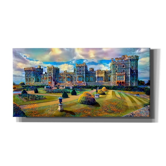 Epic Graffiti 'Berkshire England Windsor Castle' by Pedro Gavidia, Canvas Wall Art, 24"x12"