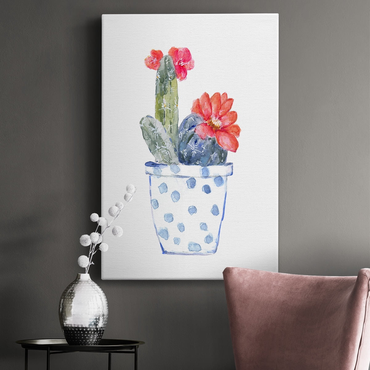 Cactus and Succulent Blooms II Premium Gallery Wrapped Canvas - Ready to Hang