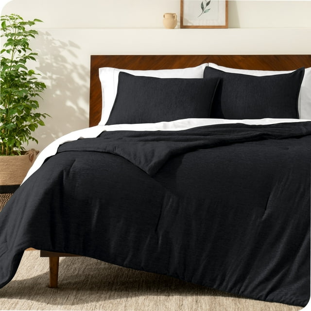 Bare Home Ensemble de Couette en Alternative au Duvet - 2 Pcs - Toutes Saisons - Lit Simple/simple TG, Noir Chiné