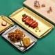 thumbnail image 4 of Plato de acero inoxidable Plato rectangular Decoración artesanal Plato de barbacoa Plato de merienda de comida occidental Plato plano, fácil de limpiar, 4 of 5
