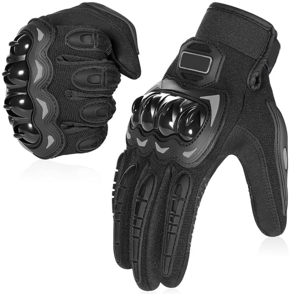 Bangbobby Motorcycle Gloves for Men and Women, Full Finger Touchscreen Motorbike Gloves for BMX ATV MTB Riding, Road Racing, Cycling, Climbing, Motocross - Black L