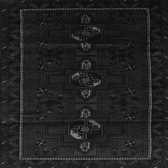 Ahgly Company Indoor Square Persian Gray Traditional Area Rugs, 4' Square