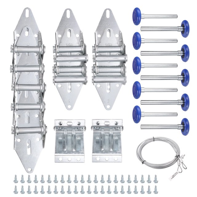 Charnière de Porte de Garage & Kit de Réglage à Rouleau, Ensemble de Porte de Garage 6200ZZ Rouleau Bleu avec Couvercle pour Porte de 8 x 7 Pieds