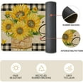 thumbnail image 5 of Buffalo Plaid Sunflower Summer Kitchen Mats Set of 2, Hello Sunshine Spring Home Decor Low-Profile Kitchen Rugs for Floor - 17x29 and 17x47 Inch, 5 of 6