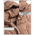 thumbnail image 4 of Chaqueta de abrigo Steve Madden, larga, con forma de V, acolchada, color canela, 4 of 7