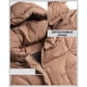 thumbnail image 4 of Chaqueta de abrigo Steve Madden, larga, de chervron, acolchada, color canela, 4 of 7
