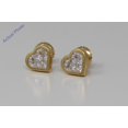 thumbnail image 4 of 18k Yellow Gold Princess Diamond Invisible Setting Petite heart shaped contemporary Studs(0.73 ct, H, VS), 4 of 4