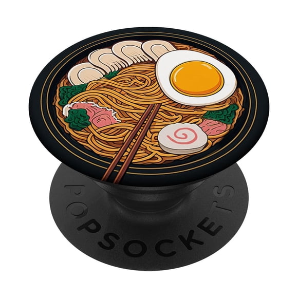 Tallarines estilo anime con forma de bol de ramen, adhesivo, agarre tipo PopSocket
