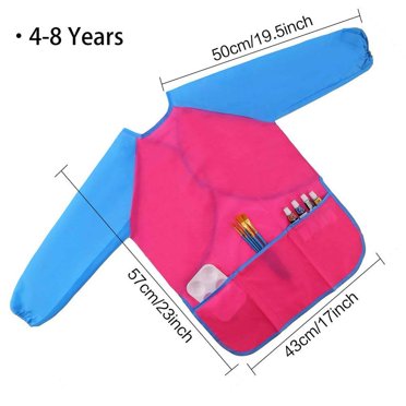 2Pcs Children Kids Waterproof Long-sleeved Art Smock Painting Apron Children Waterproof Artist Painting Aprons Long Sleeve Baking Eating Arts Crafts